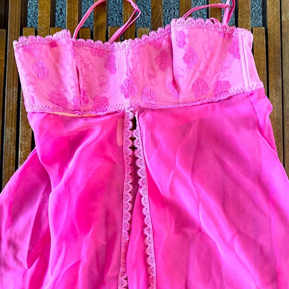 Pink Sheer Lace Nightie - Picture 1 of 14